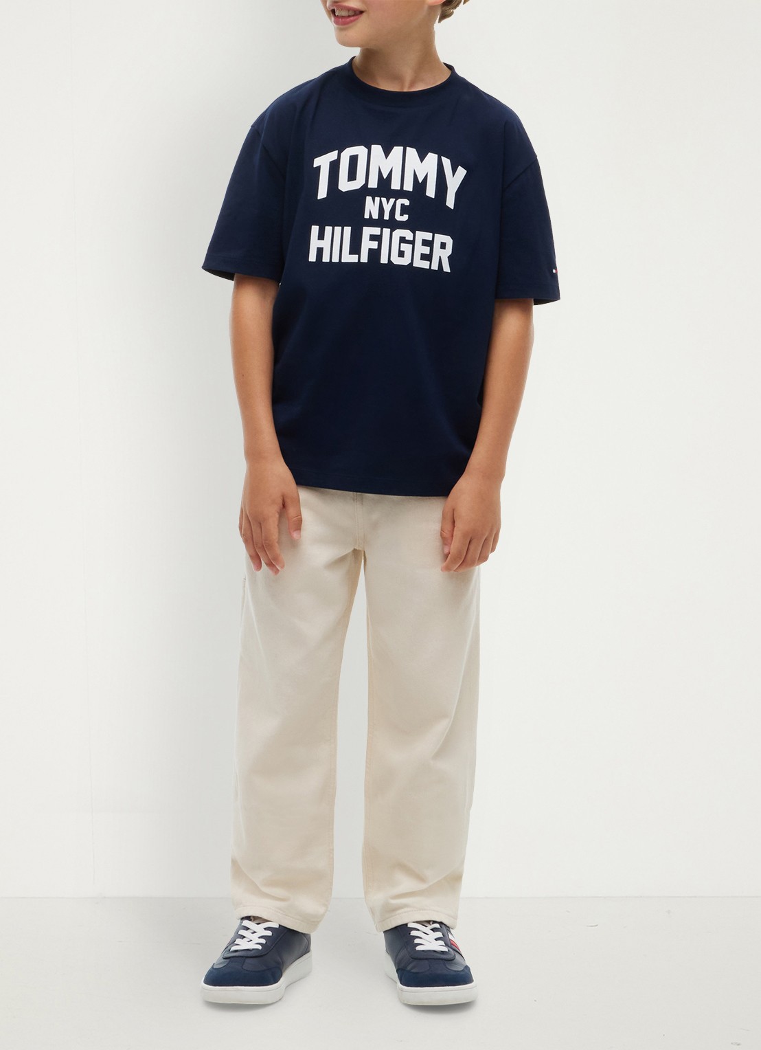 Tommy Hilfiger T-shirt met logo  - voorkant 5 donkerblauw