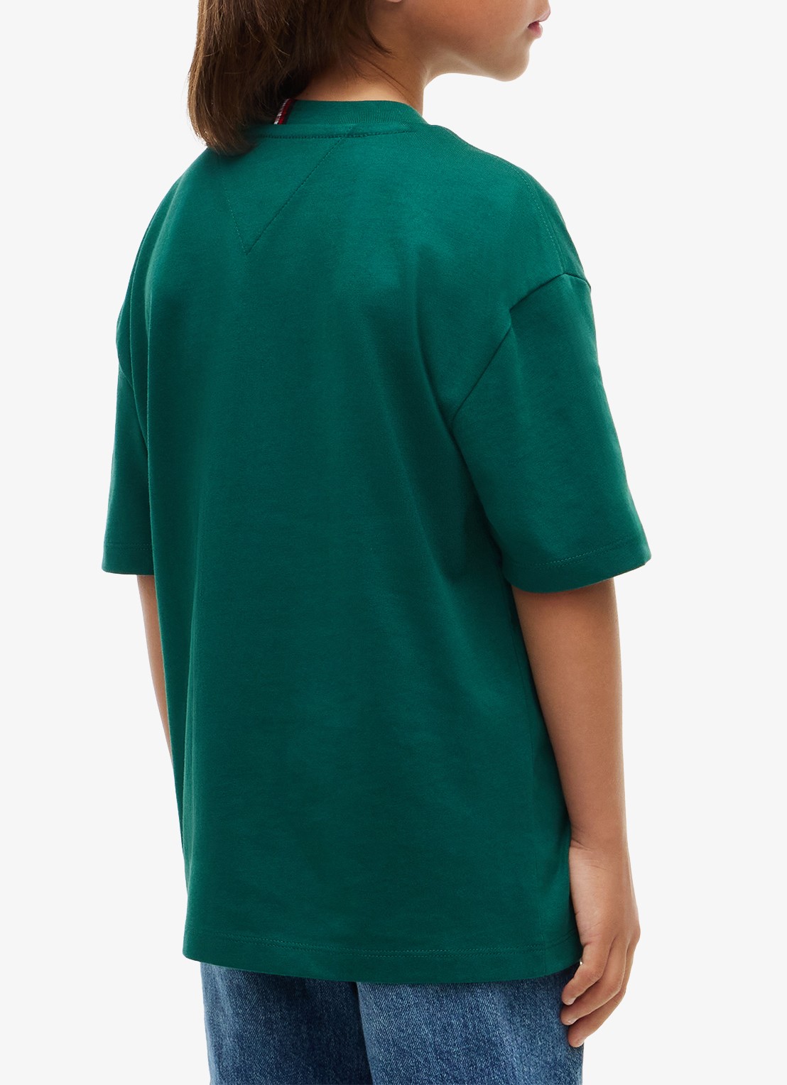 Tommy Hilfiger T-shirt met logo  - achterkant groen