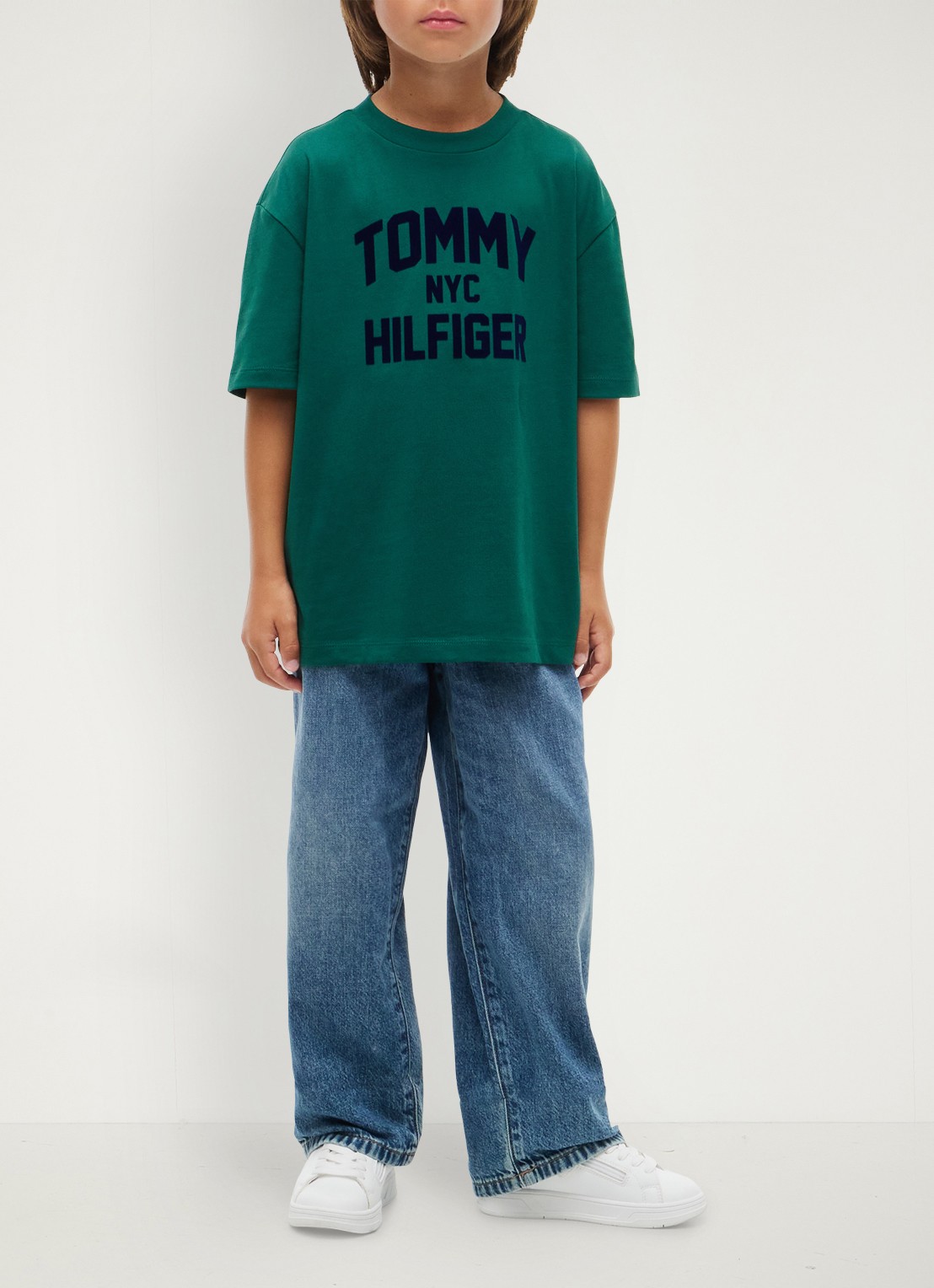 Tommy Hilfiger T-shirt met logo  - voorkant 3 groen
