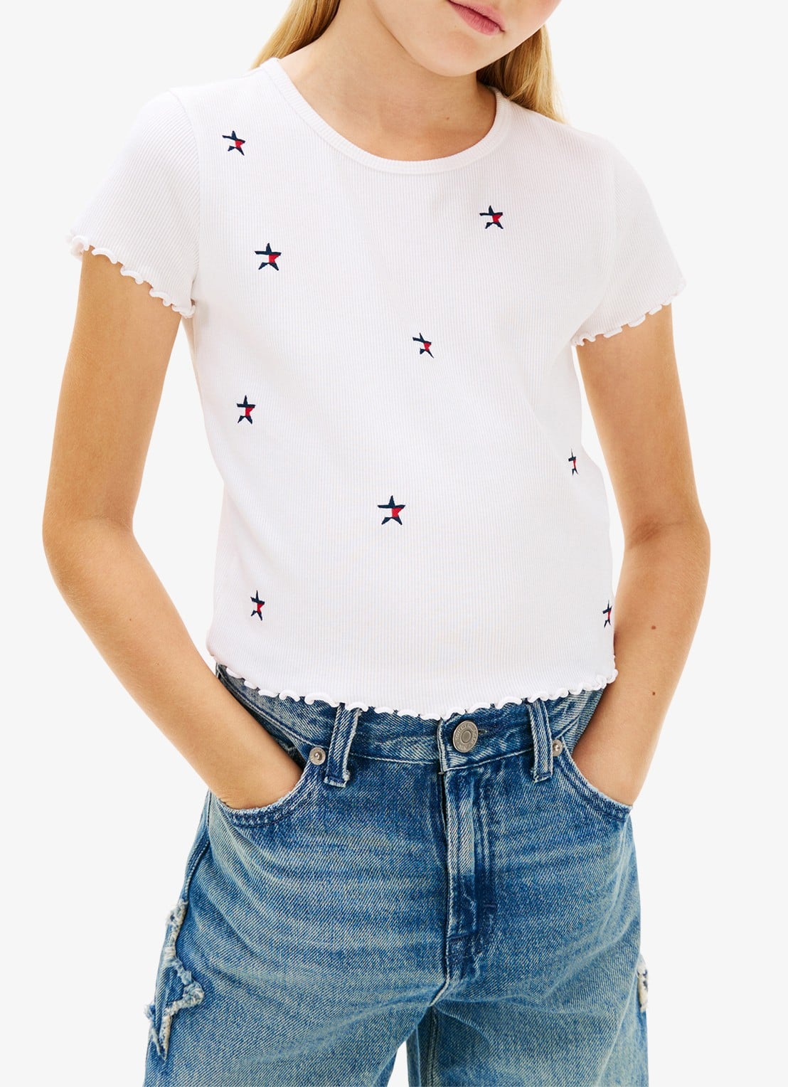Tommy Hilfiger T-shirt met logo - detail 4 wit