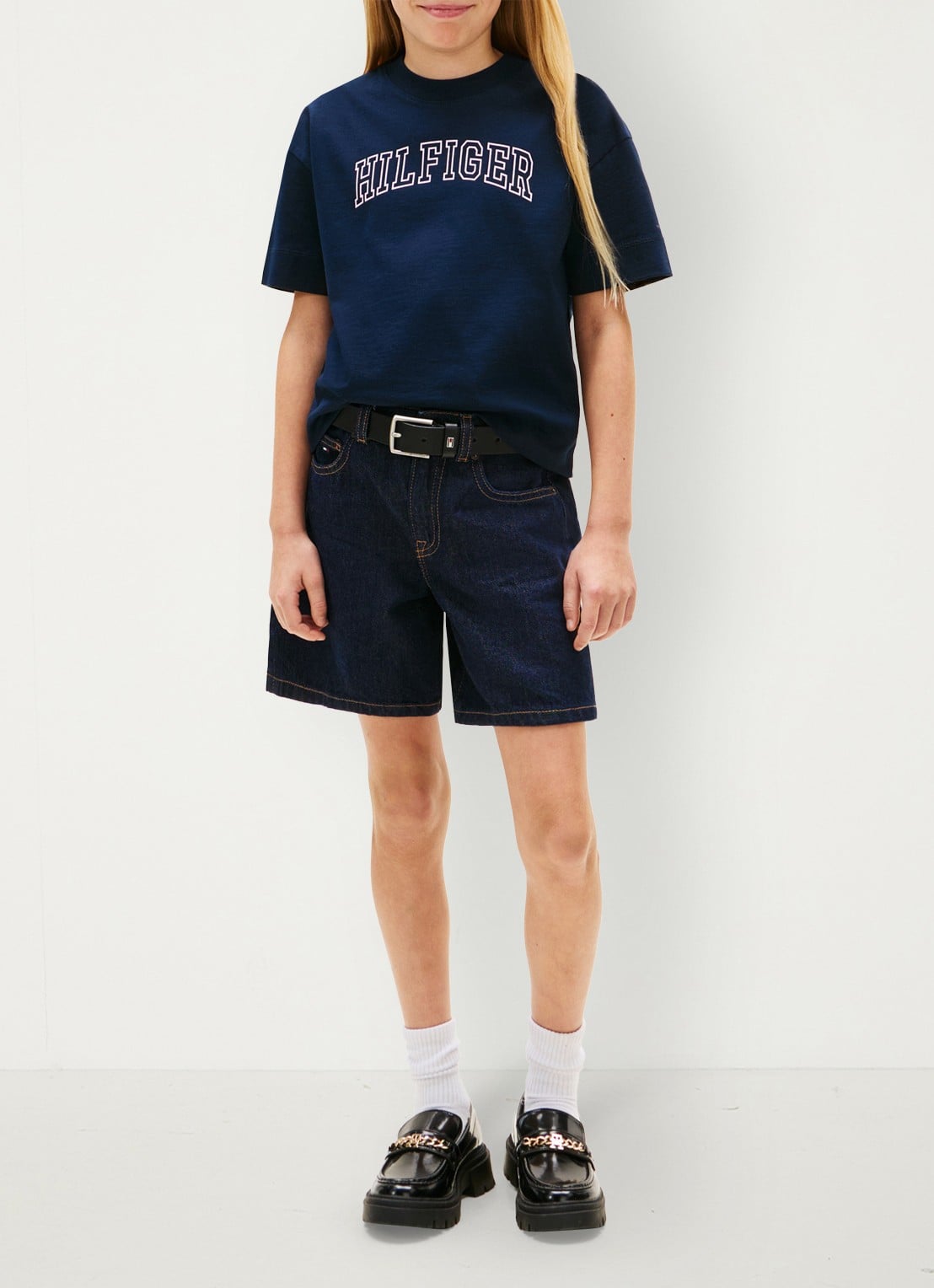 Tommy Hilfiger T-shirt met logo - voorkant 3 donkerblauw