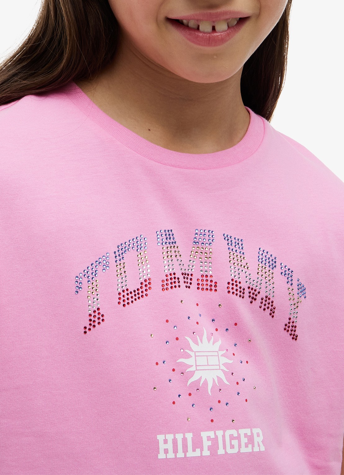 Tommy Hilfiger T-shirt met logo - detail 4 roze