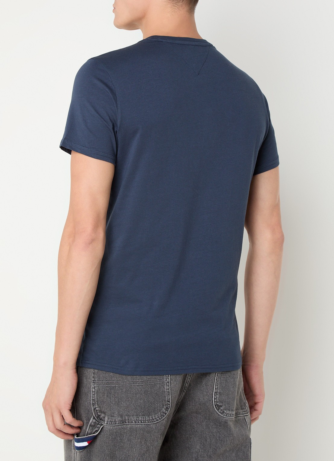 Tommy Hilfiger T-shirt met logoborduring  - achterkant 4 donkerblauw