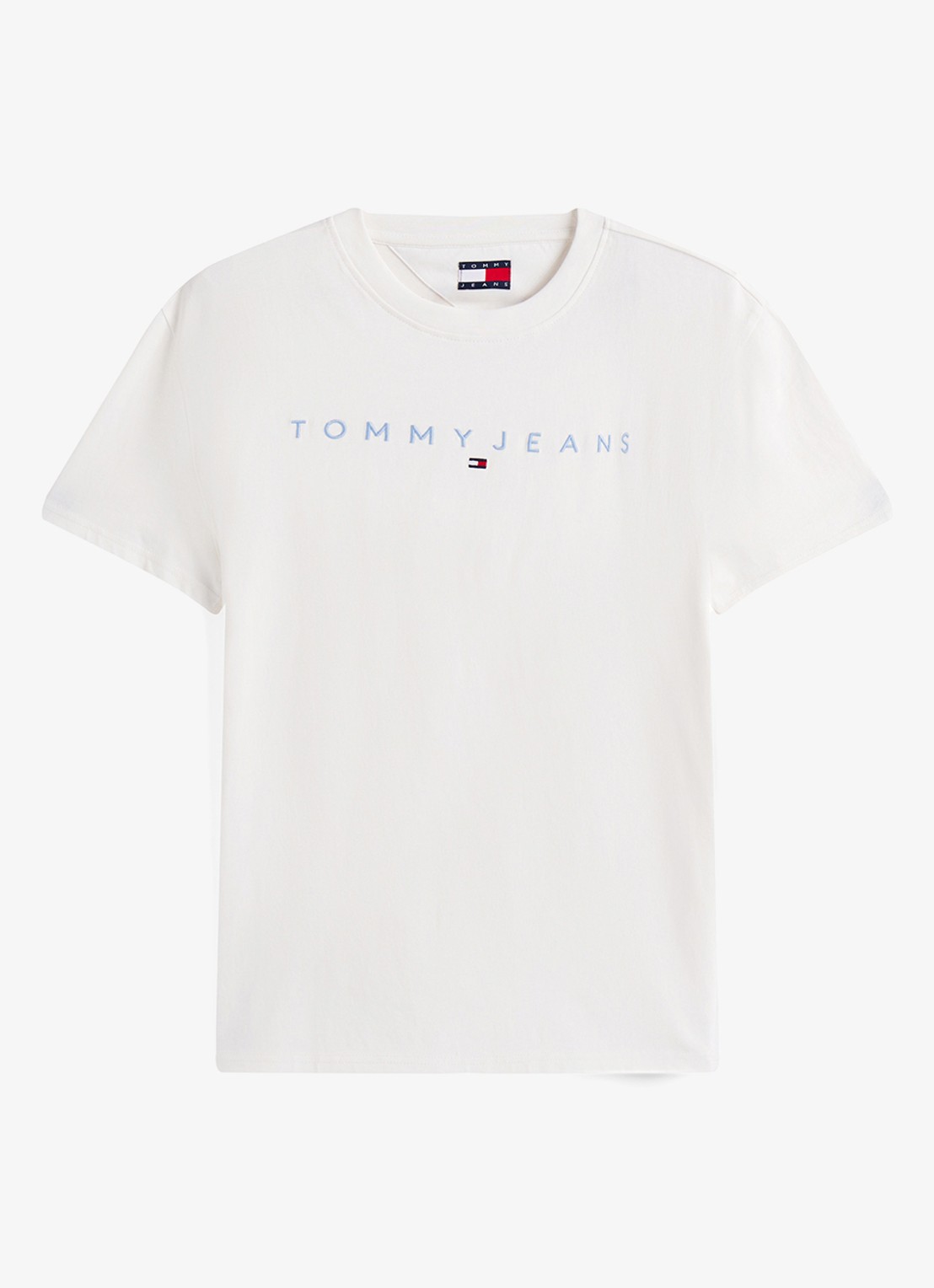 Tommy Hilfiger T-shirt met logoborduring - voorkant 3 creme