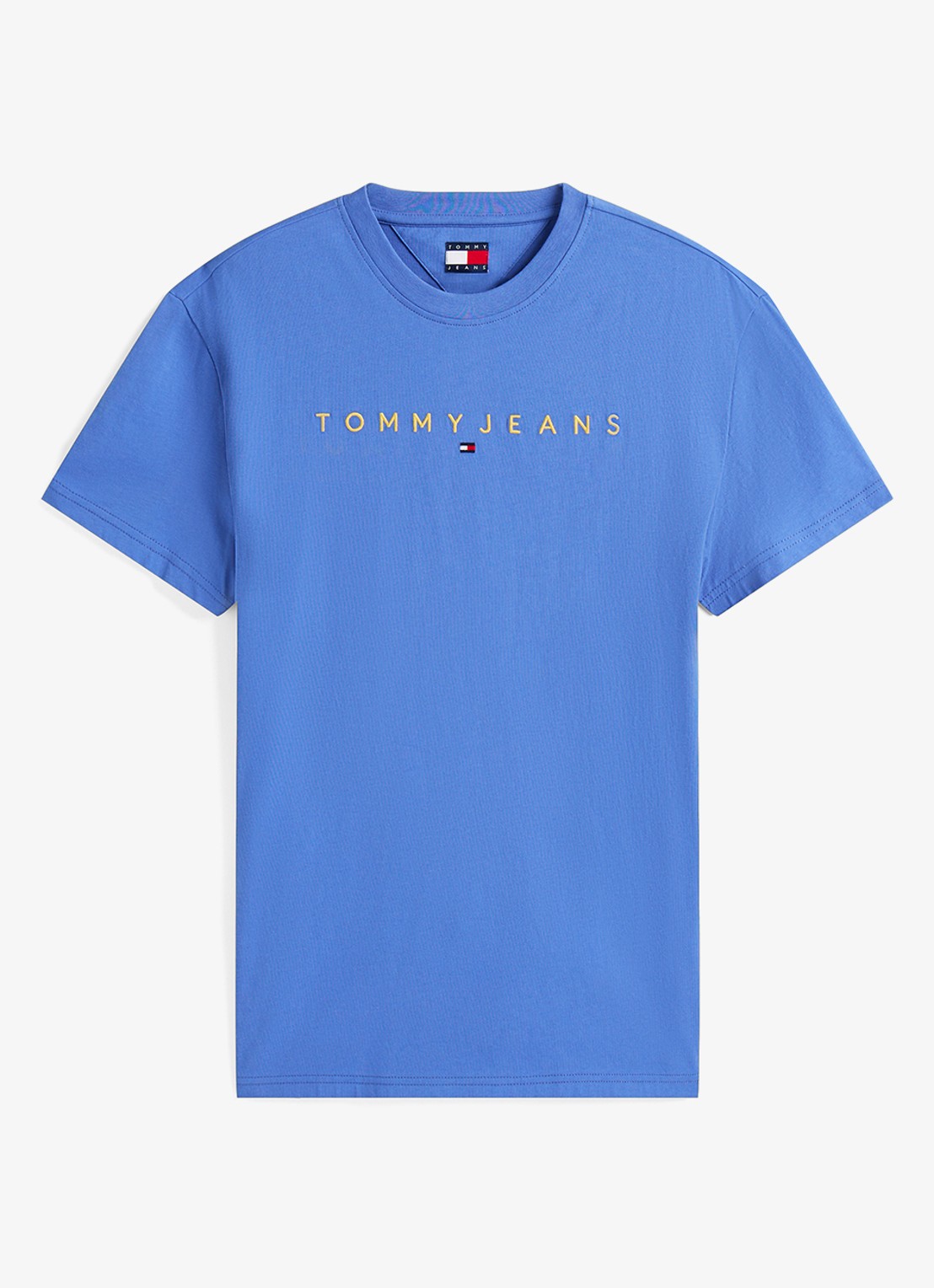 Tommy Hilfiger T-shirt met logoborduring - voorkant blauw