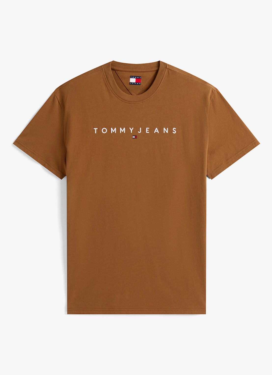 Tommy Hilfiger T-shirt met logoborduring - voorkant 4 bruin