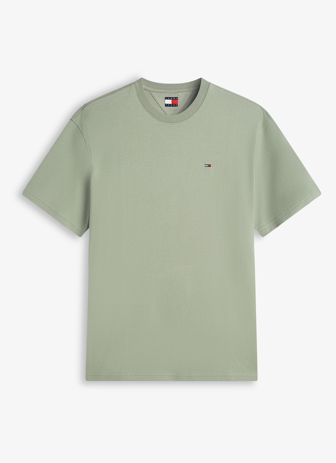 Tommy Hilfiger T-shirt met logoborduring - voorkant 5 olijfgroen