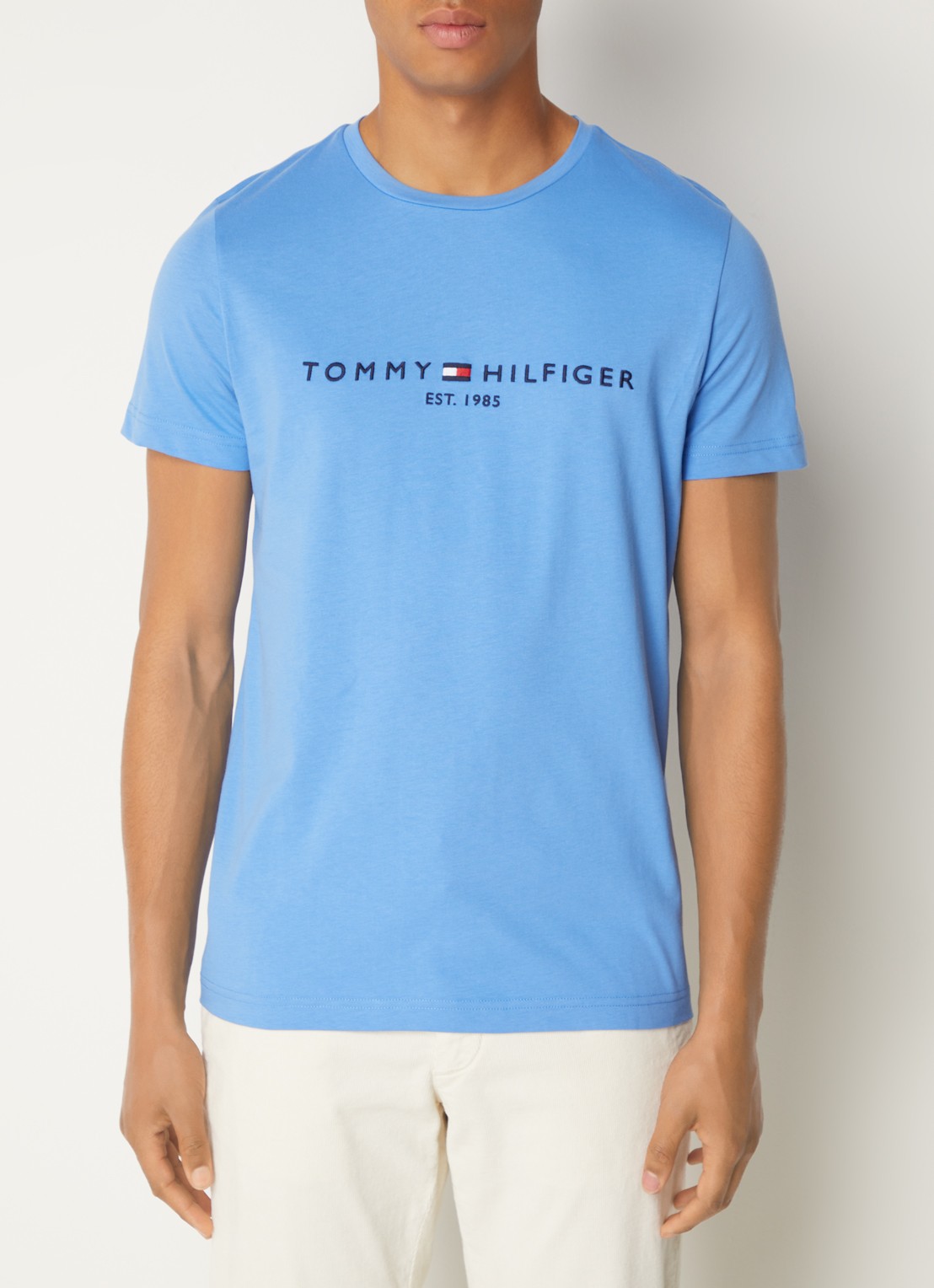 Tommy Hilfiger T-shirt met logoborduring  - detail 2 blue spell / blauw