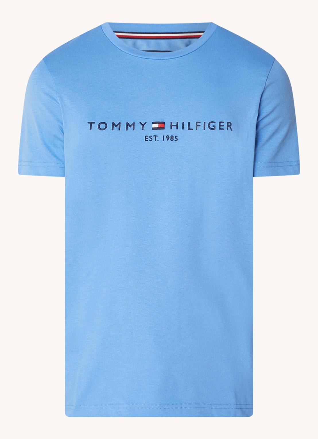Tommy Hilfiger T-shirt met logoborduring  - voorkant 3 blue spell / blauw