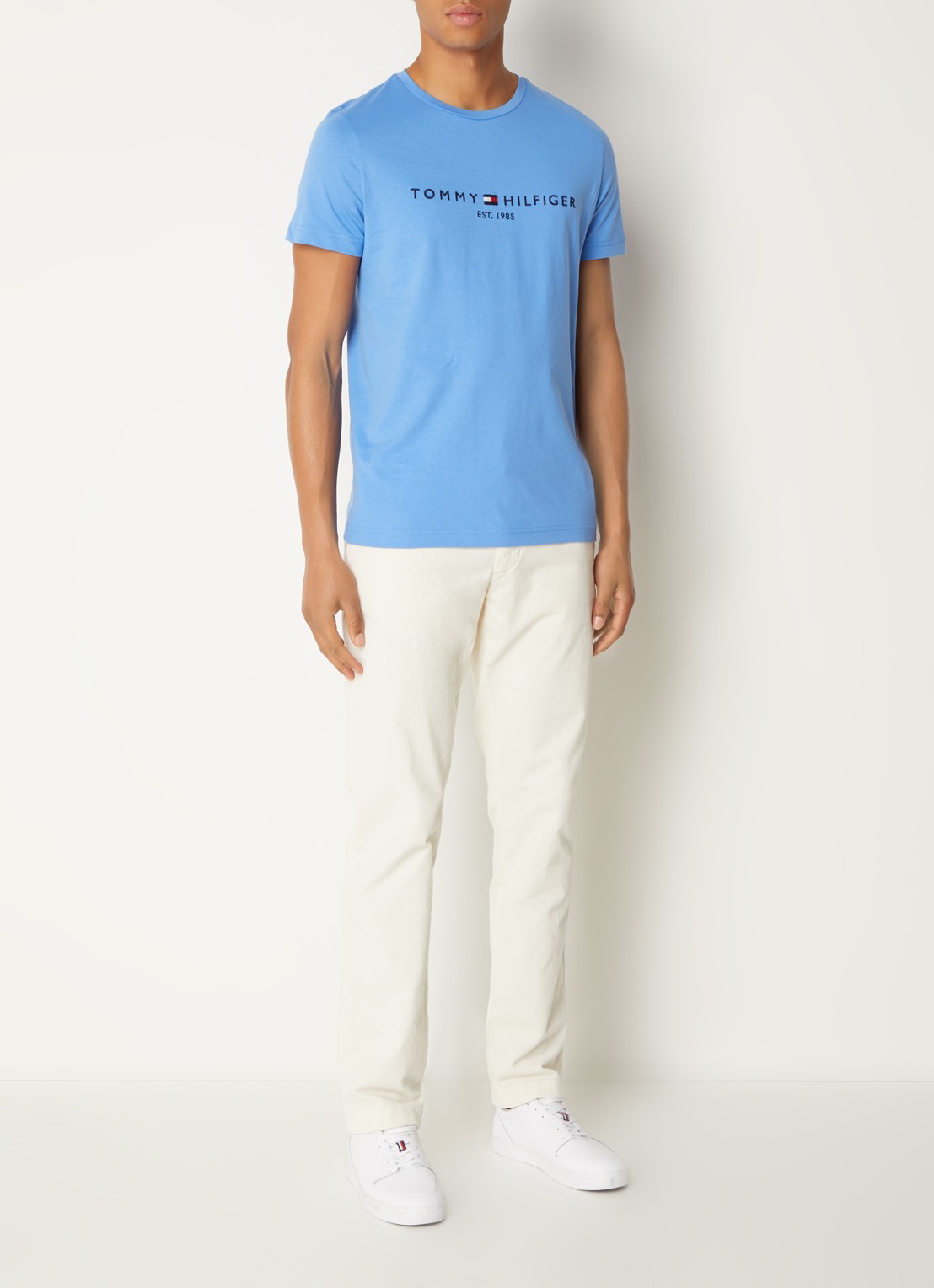 Tommy Hilfiger T-shirt met logoborduring  - voorkant 4 blue spell / blauw