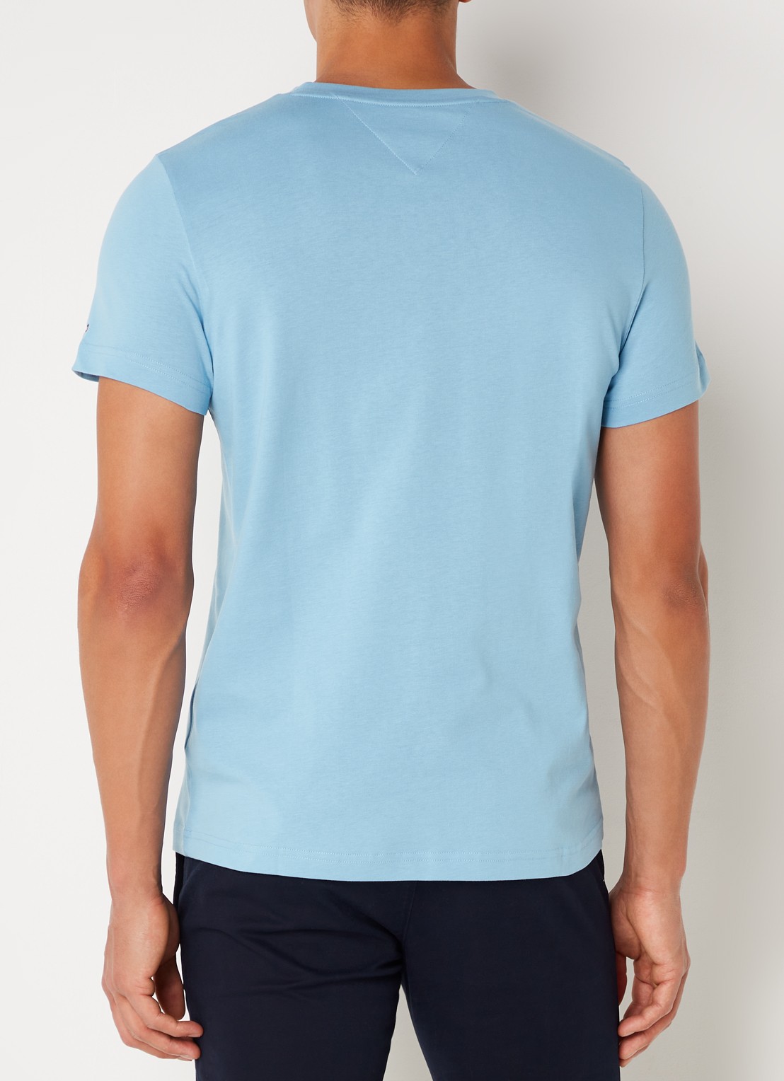 Tommy Hilfiger T-shirt met logoborduring  - achterkant 3 sleepy blue / blauw
