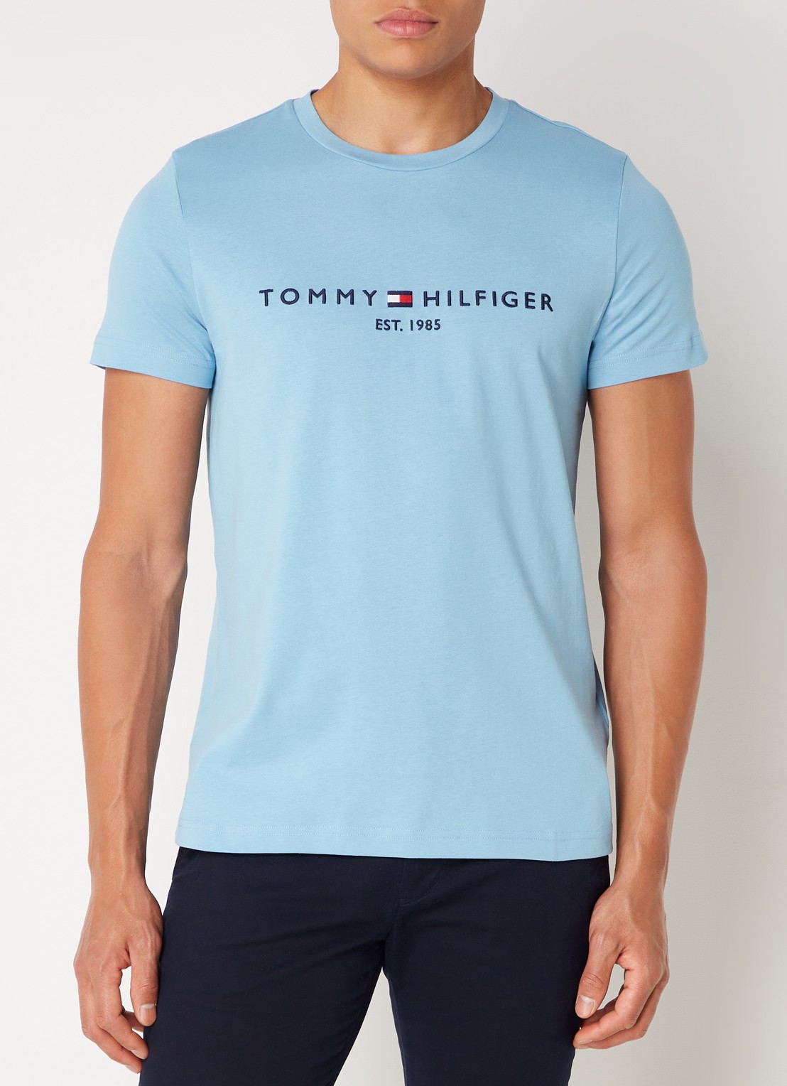 Tommy Hilfiger T-shirt met logoborduring  - detail 4 sleepy blue / blauw