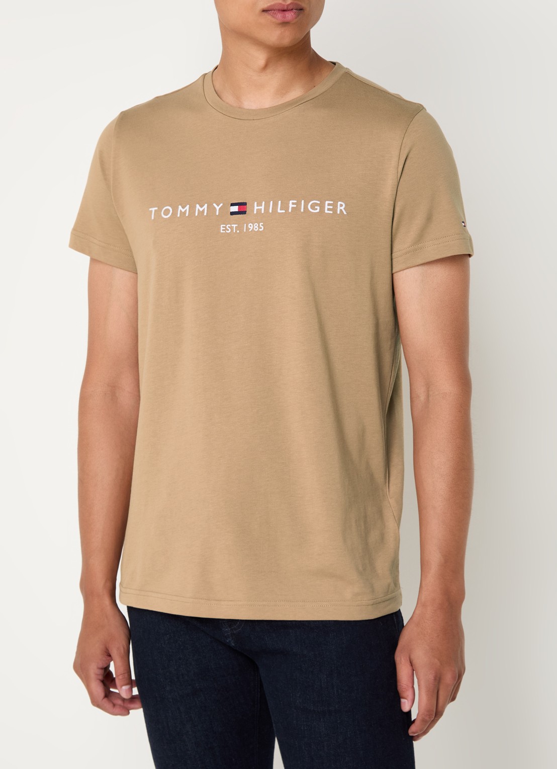 Tommy Hilfiger T-shirt met logoborduring  - detail 4 safari canvas / beige