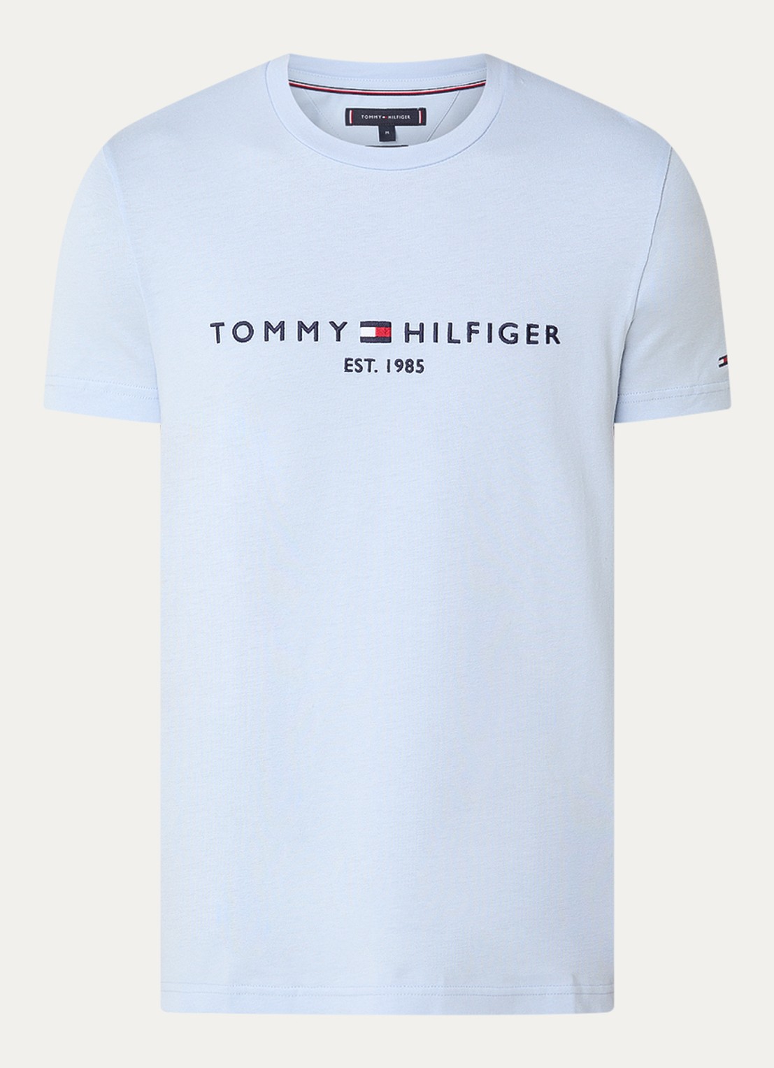 Tommy Hilfiger T-shirt met logoborduring  - voorkant 2 breezy blue / blauw