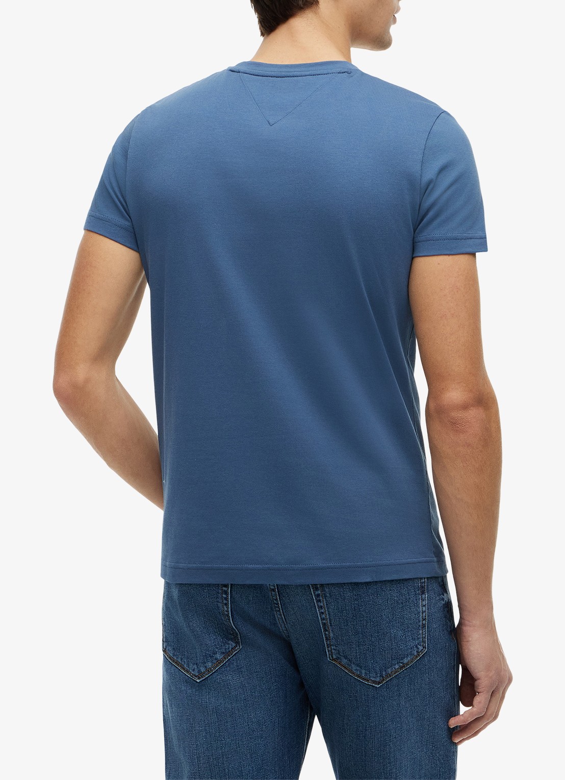 Tommy Hilfiger T-shirt met logoborduring  - achterkant aegean sea / blauw
