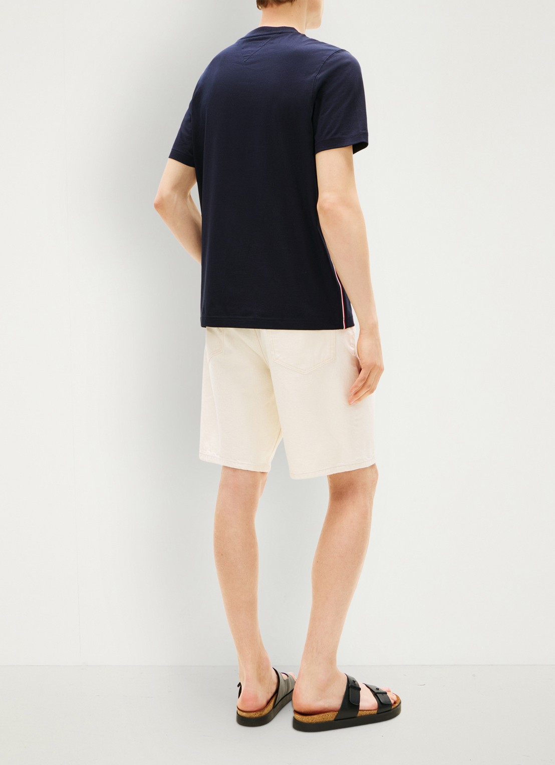 Tommy Hilfiger T-shirt met logoborduring - achterkant donkerblauw