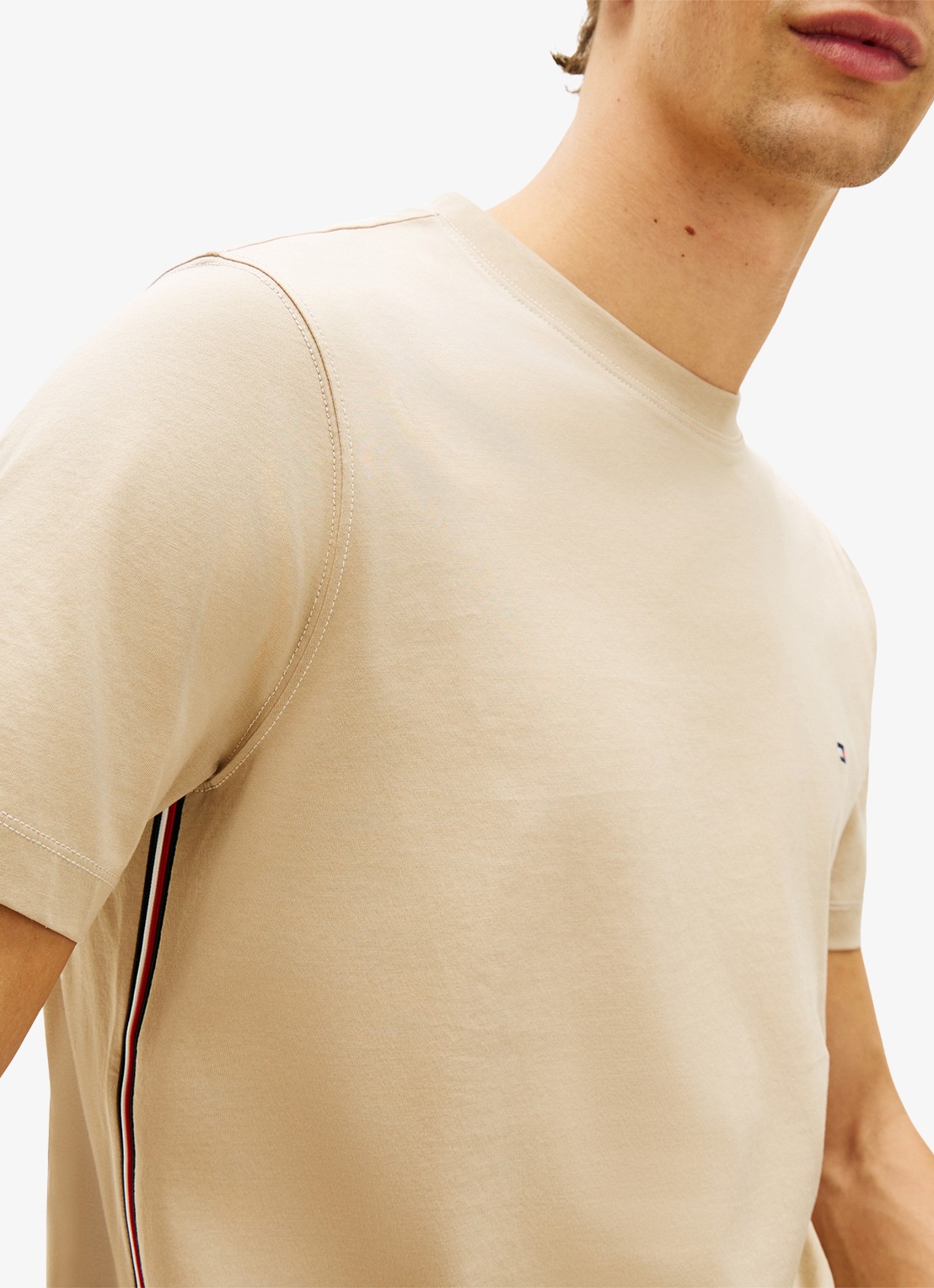 Tommy Hilfiger T-shirt met logoborduring - detail 5 bruin