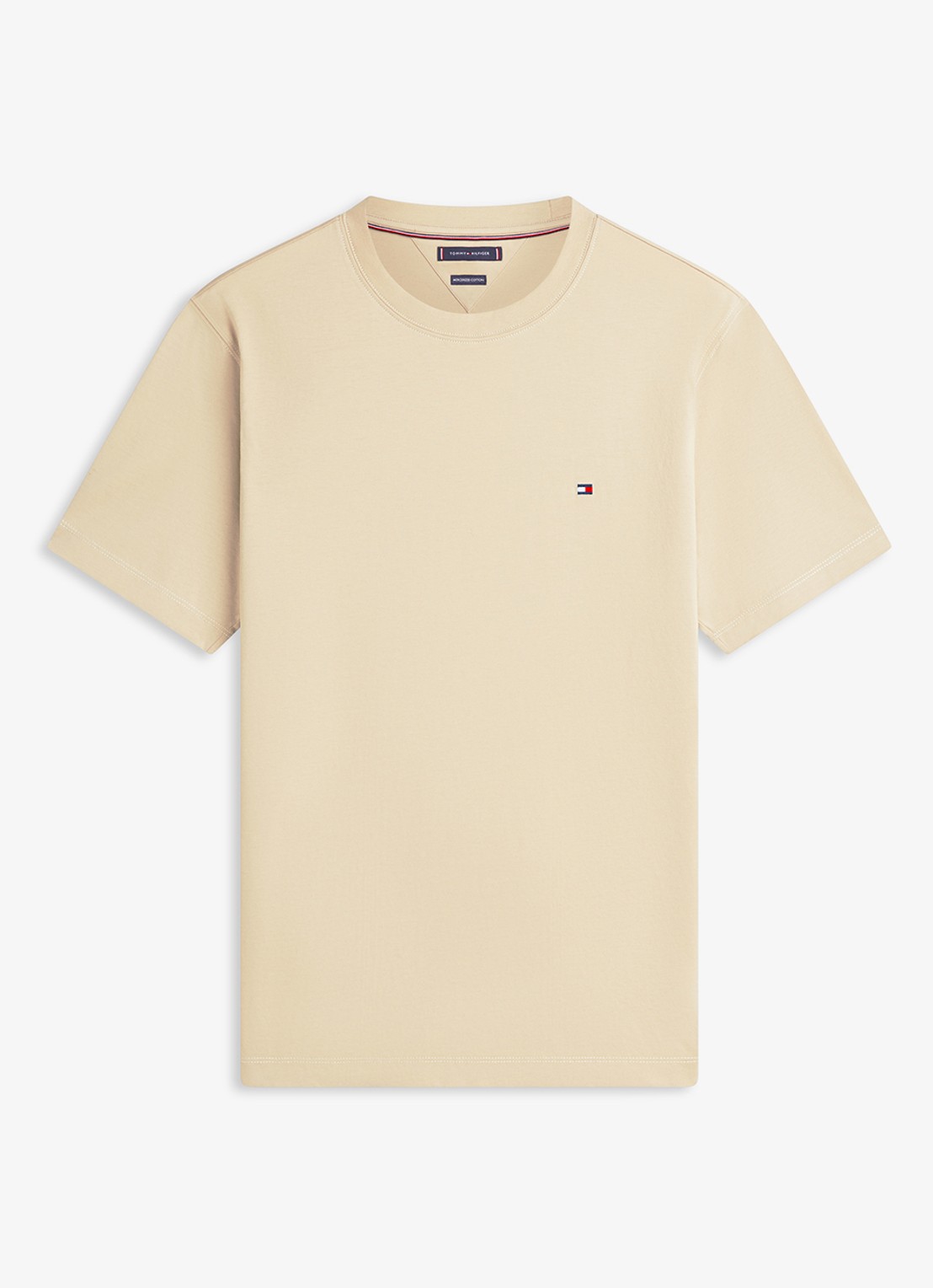 Tommy Hilfiger T-shirt met logoborduring - voorkant bruin