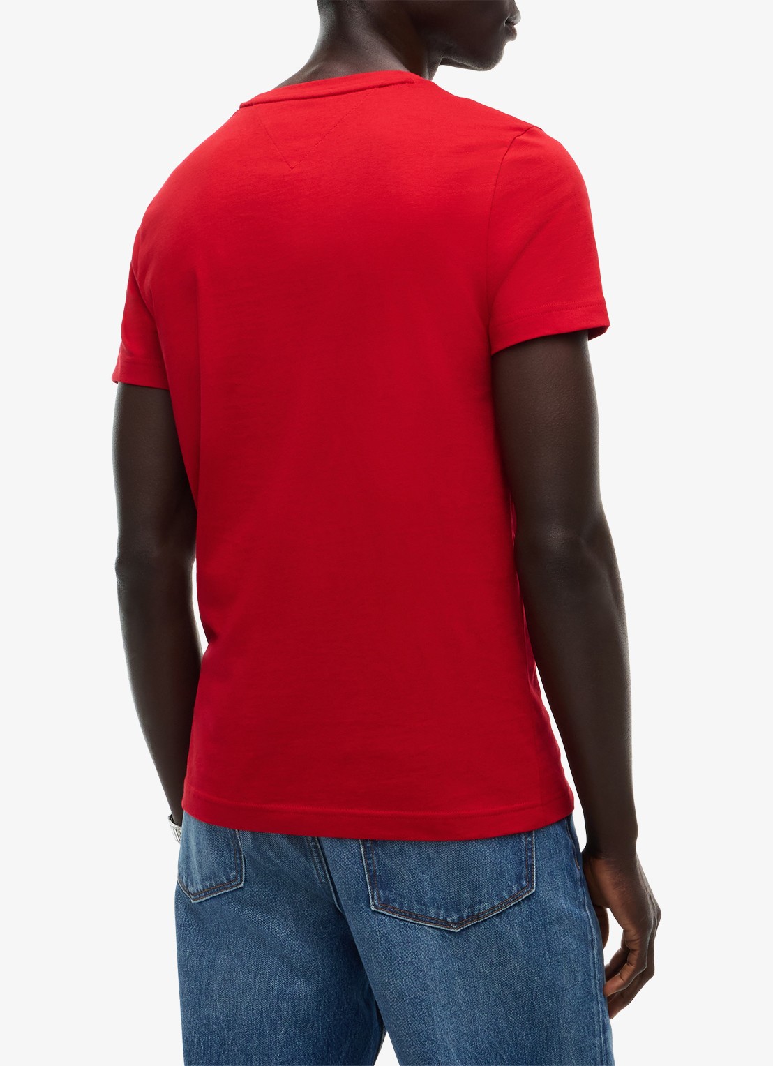 Tommy Hilfiger T-shirt met logoborduring  - achterkant medium red / white-xld