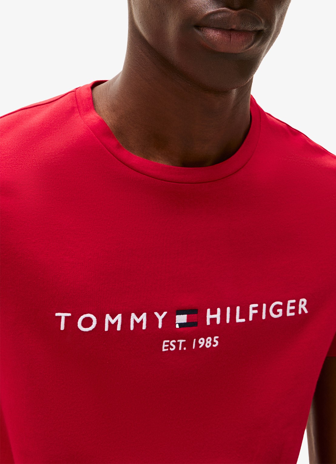 Tommy Hilfiger T-shirt met logoborduring  - detail 8 medium red / white-xld