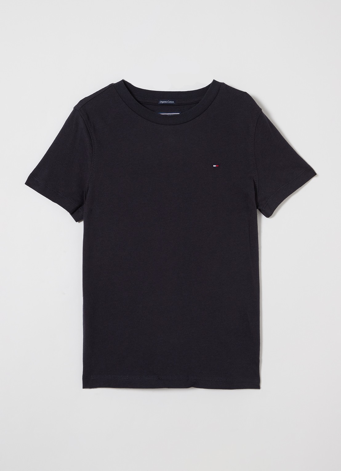 Tommy Hilfiger T-shirt met logoborduring - voorkant donkerblauw