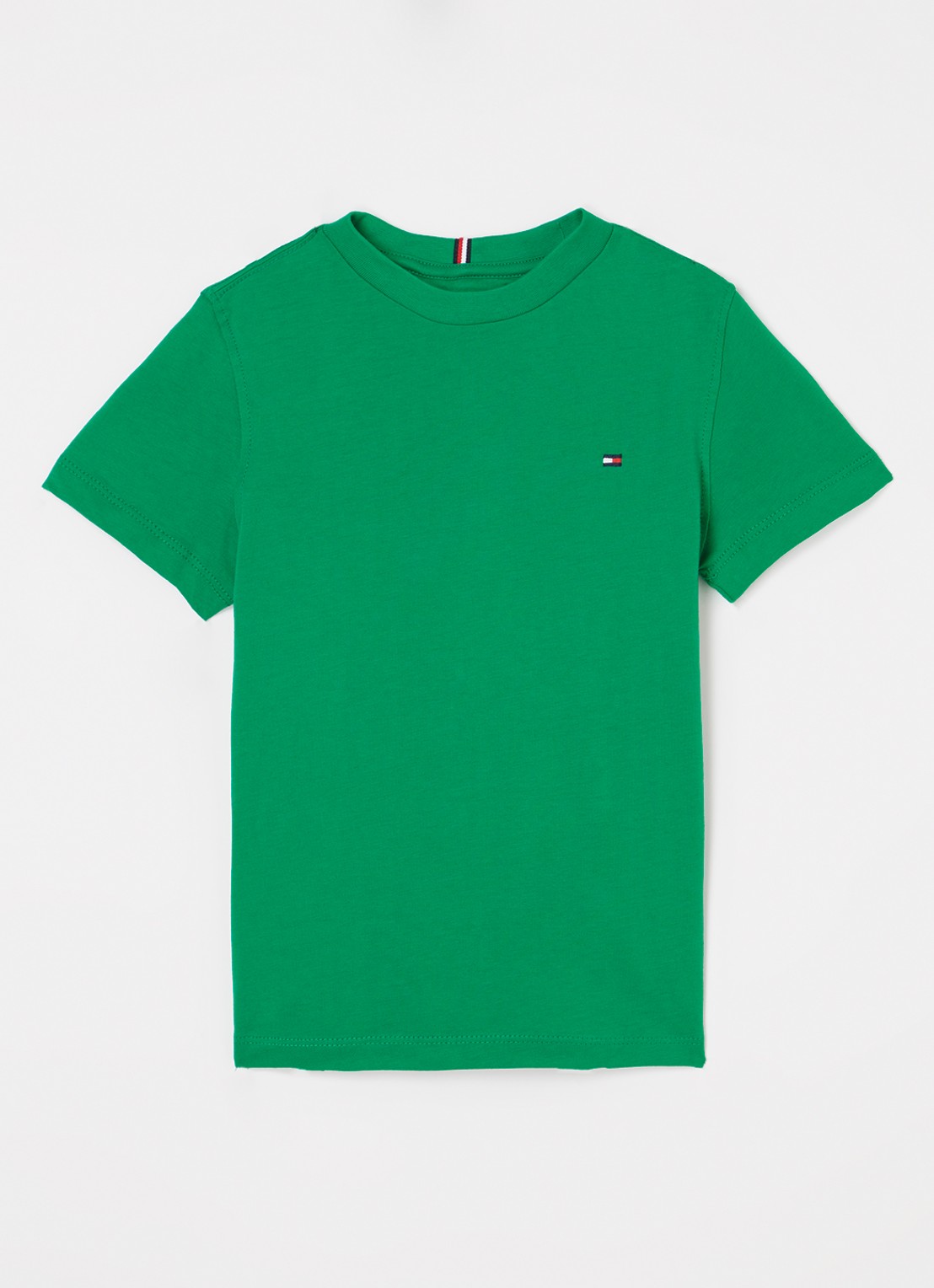 Tommy Hilfiger T-shirt met logoborduring - voorkant olympic green-l4b / groen