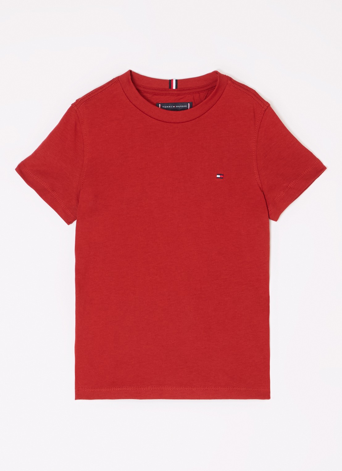 Tommy Hilfiger T-shirt met logoborduring - voorkant dark magma-xnn / rood