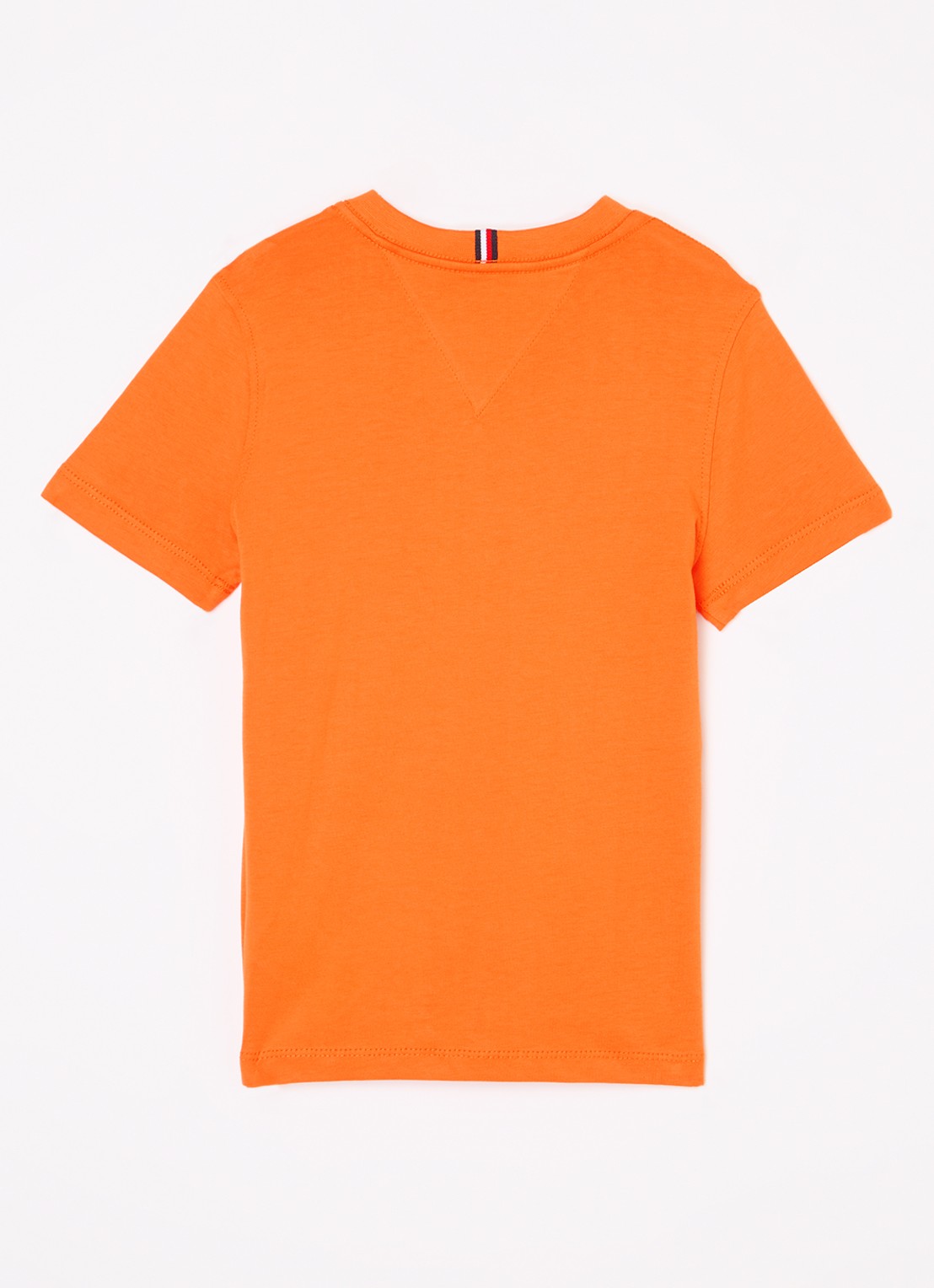 Tommy Hilfiger T-shirt met logoborduring - voorkant 2 orange thunder-sfo / oranje