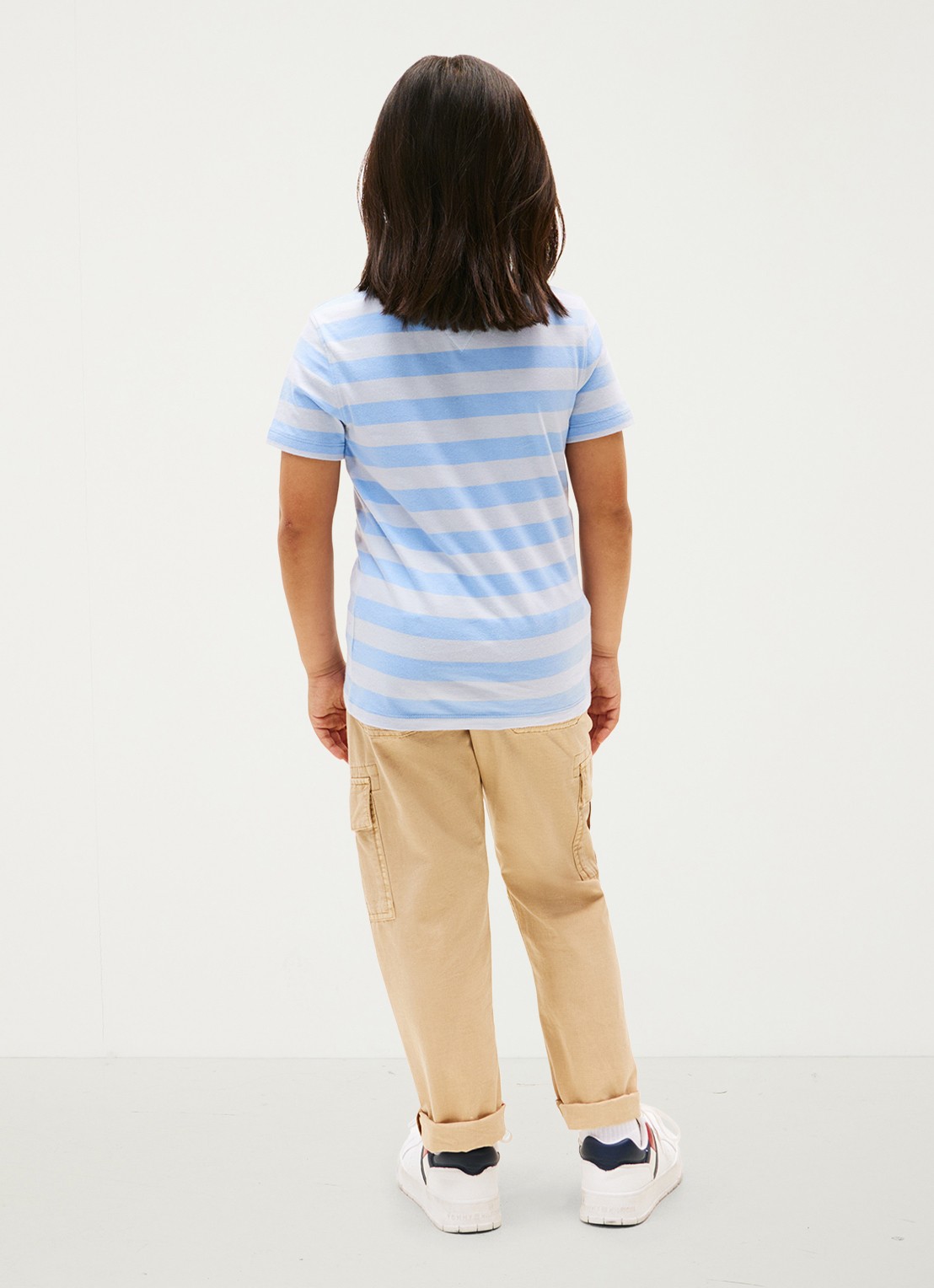 Tommy Hilfiger T-shirt met logoborduring - achterkant 4 cloudy blue-c14 / lichtblauw