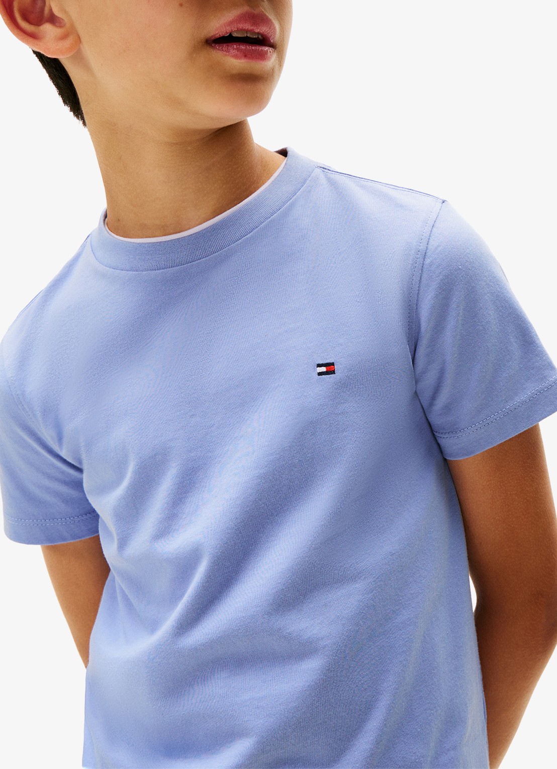 Tommy Hilfiger T-shirt met logoborduring - detail 4 vintage iris-c5z / wit
