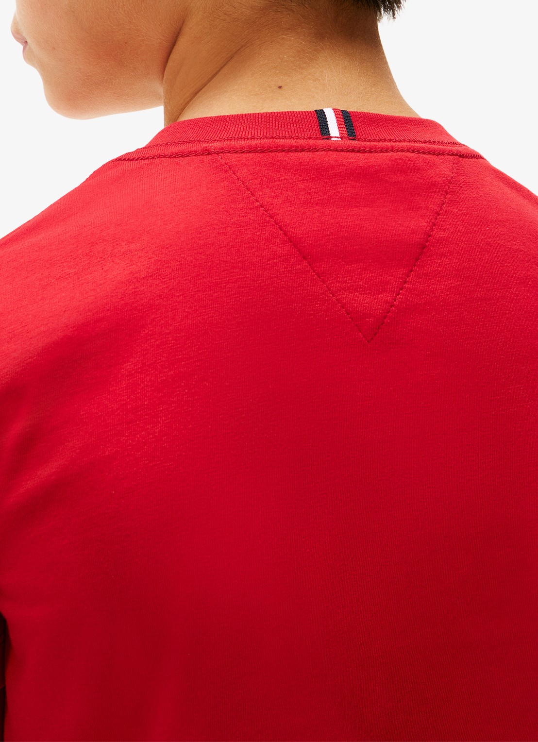 Tommy Hilfiger T-shirt met logoborduring - detail 5 medium red-xld / rood