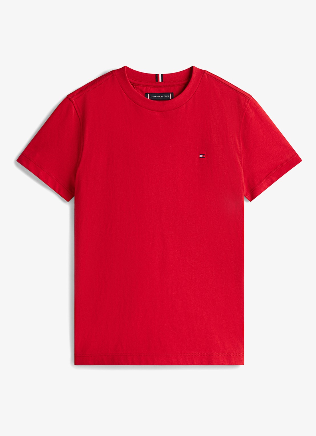 Tommy Hilfiger T-shirt met logoborduring - voorkant 2 medium red-xld / rood