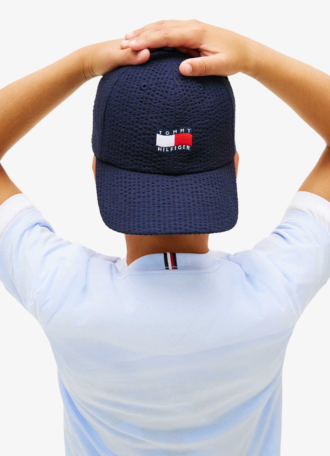Tommy Hilfiger T-shirt met logoborduring - detail 4 sweet blue-c3q / lichtblauw