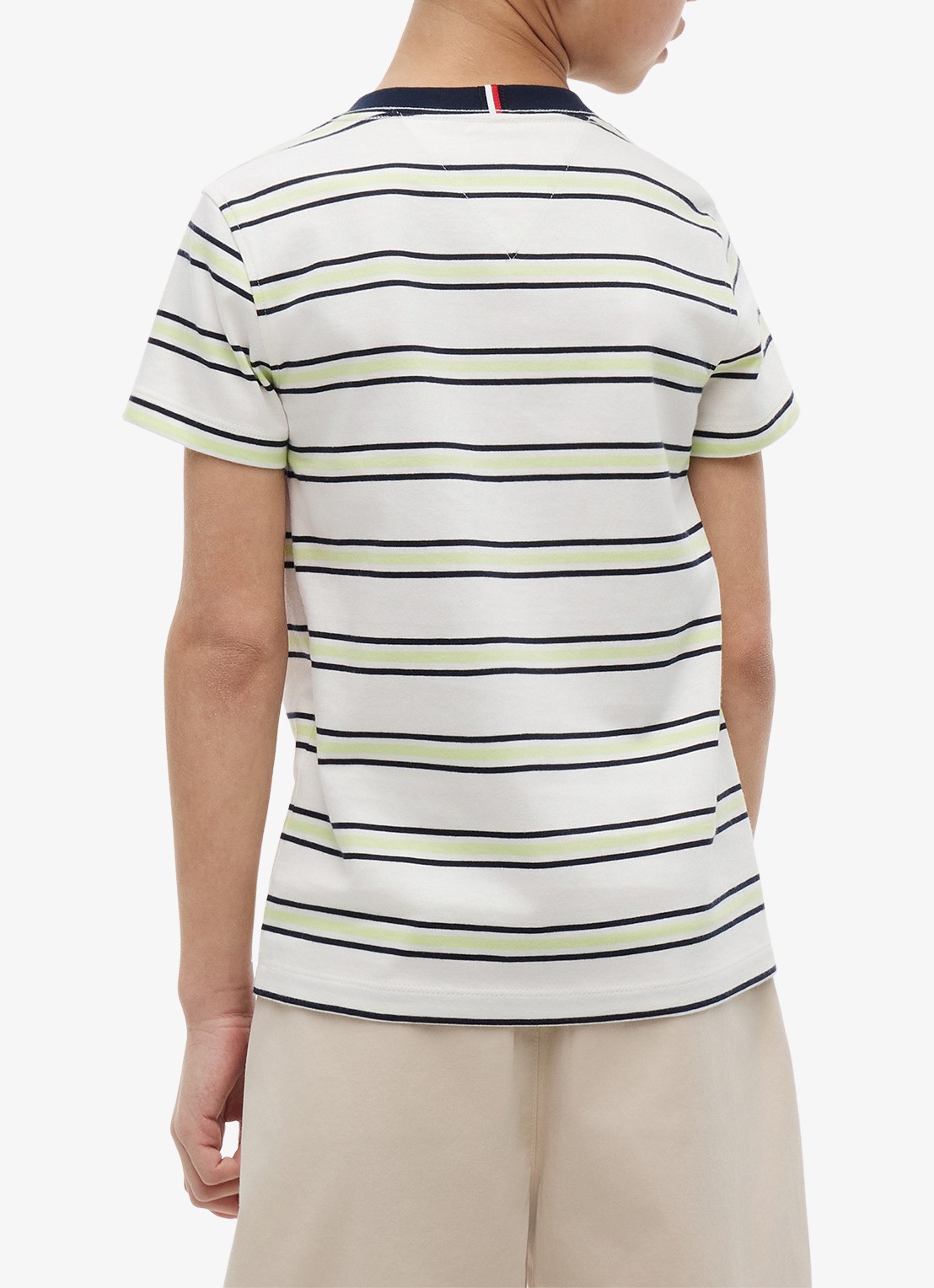 Tommy Hilfiger T-shirt met logoborduring - achterkant multi stripe-0aa / multicolor