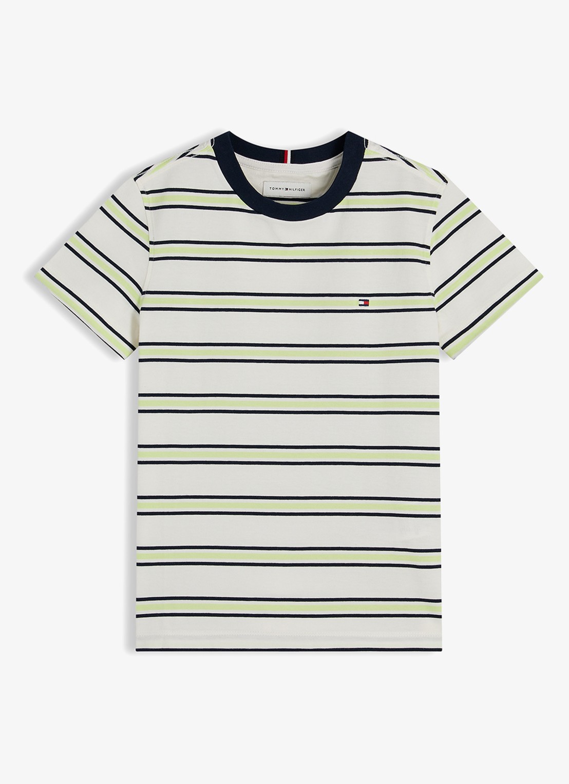Tommy Hilfiger T-shirt met logoborduring - voorkant 4 multi stripe-0aa / multicolor