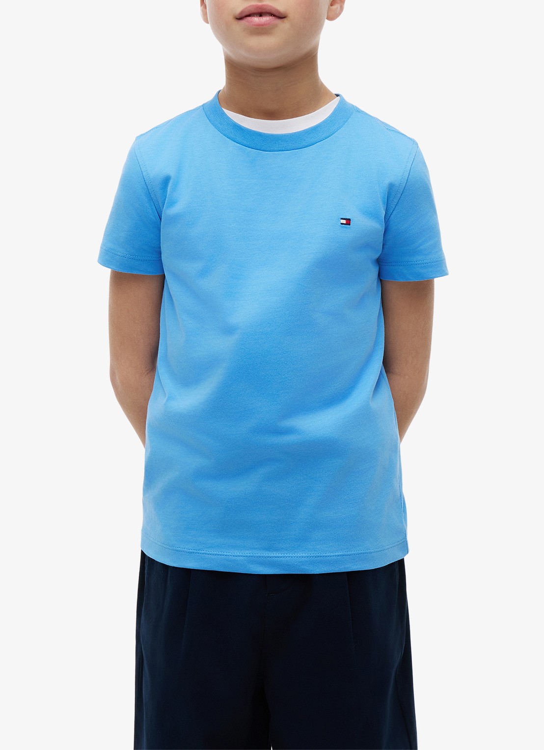 Tommy Hilfiger T-shirt met logoborduring - detail 3 blauw