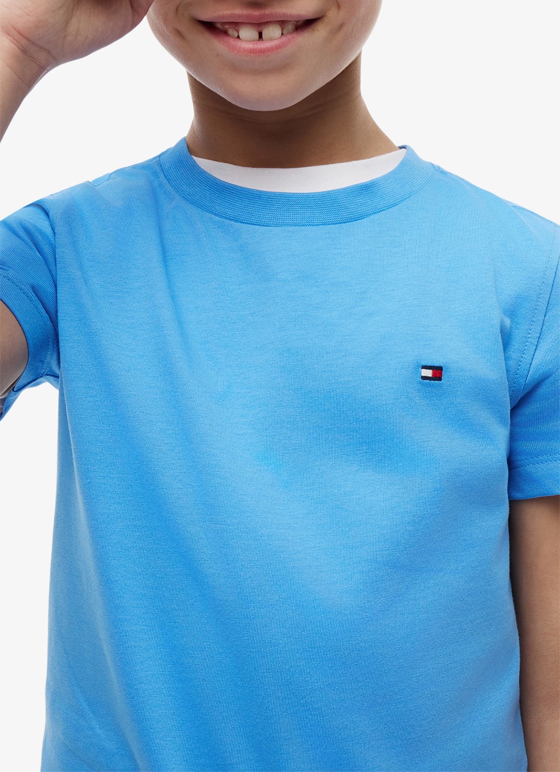 Tommy Hilfiger T-shirt met logoborduring - detail 4 blauw