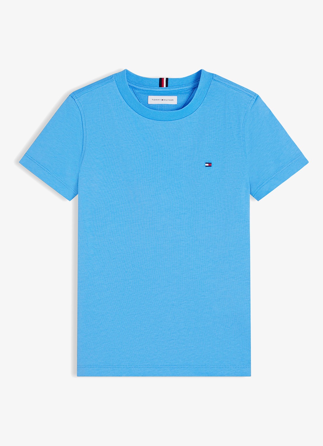 Tommy Hilfiger T-shirt met logoborduring - voorkant blauw