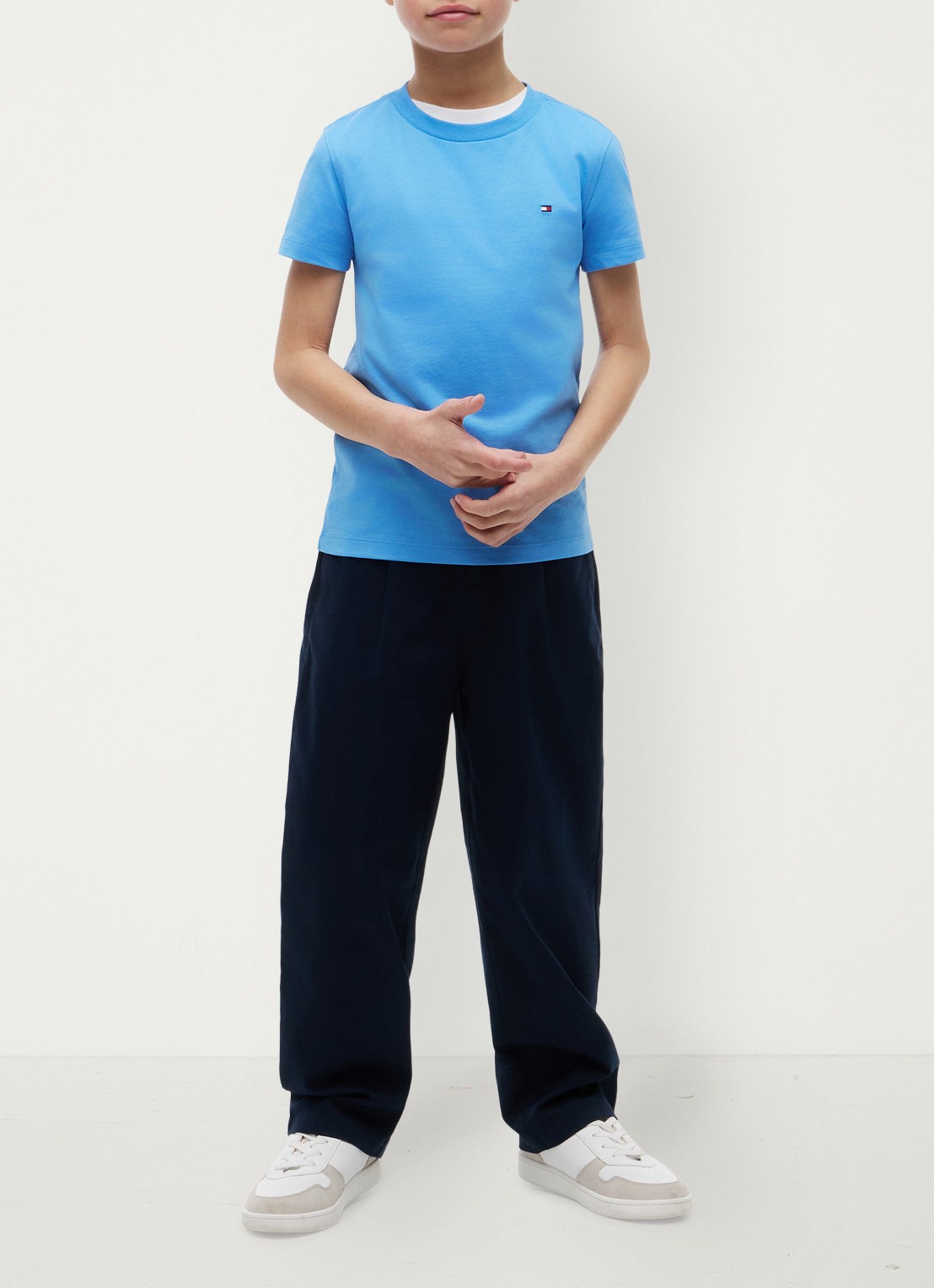 Tommy Hilfiger T-shirt met logoborduring - voorkant 2 blauw