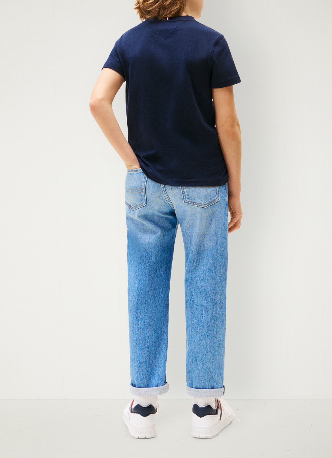 Tommy Hilfiger T-shirt met logoborduring - achterkant dark night navy-c1g