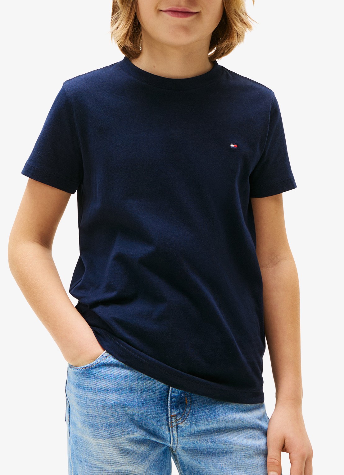 Tommy Hilfiger T-shirt met logoborduring - detail 4 dark night navy-c1g