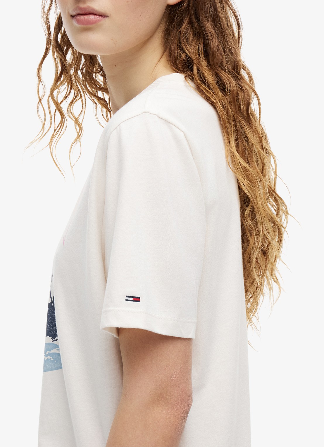 Tommy Hilfiger T-shirt met logoprint - detail 2 gebroken wit