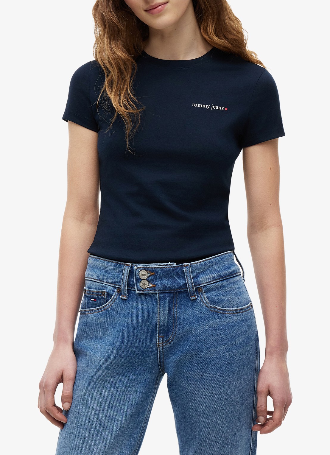 Tommy Hilfiger T-shirt met logoprint - detail 4 donkerblauw