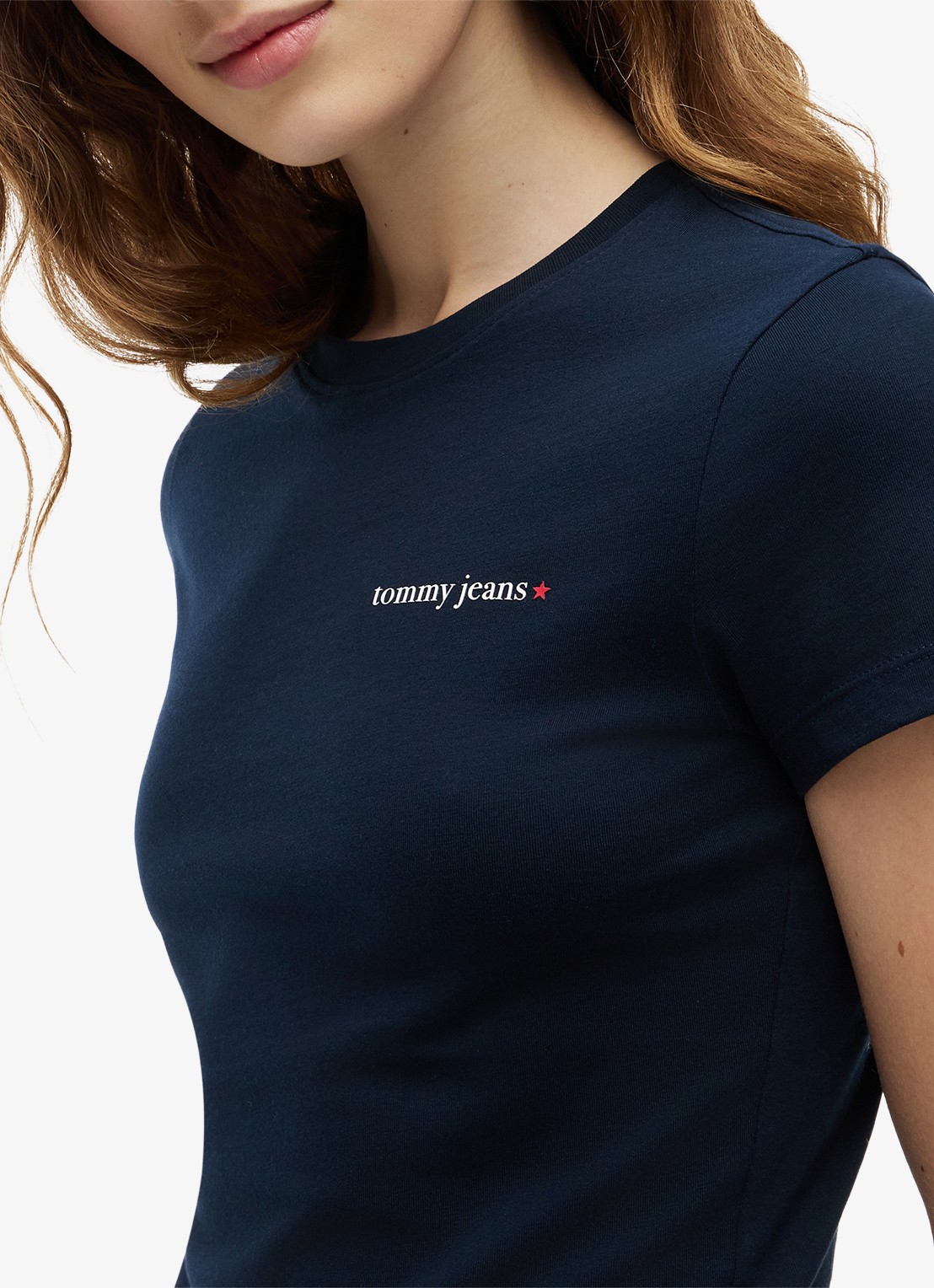 Tommy Hilfiger T-shirt met logoprint - detail 5 donkerblauw