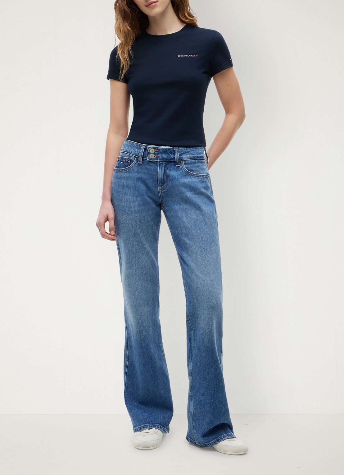 Tommy Hilfiger T-shirt met logoprint - voorkant 3 donkerblauw