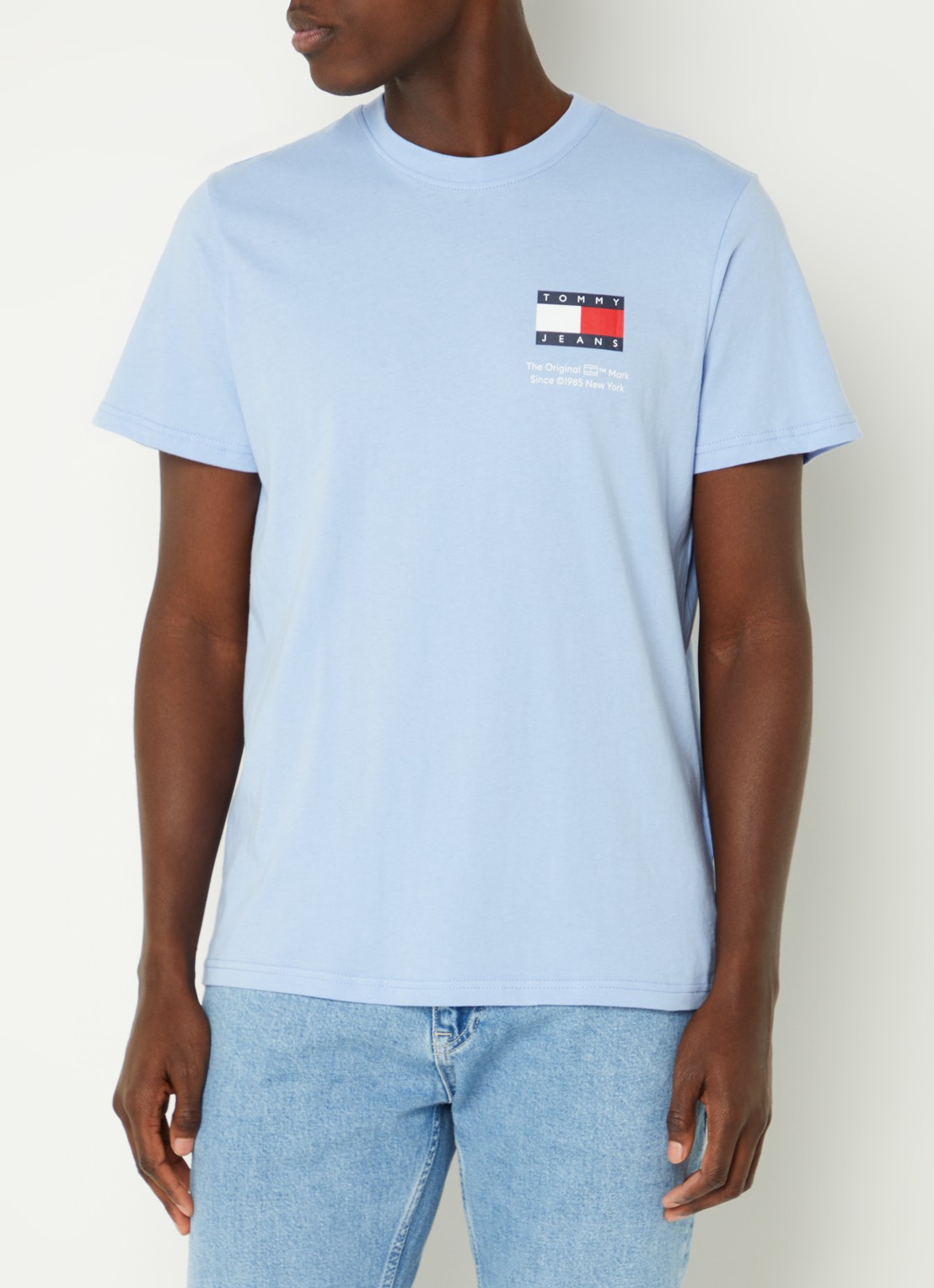 Tommy Hilfiger T-shirt met logoprint - detail 3 blauwgrijs