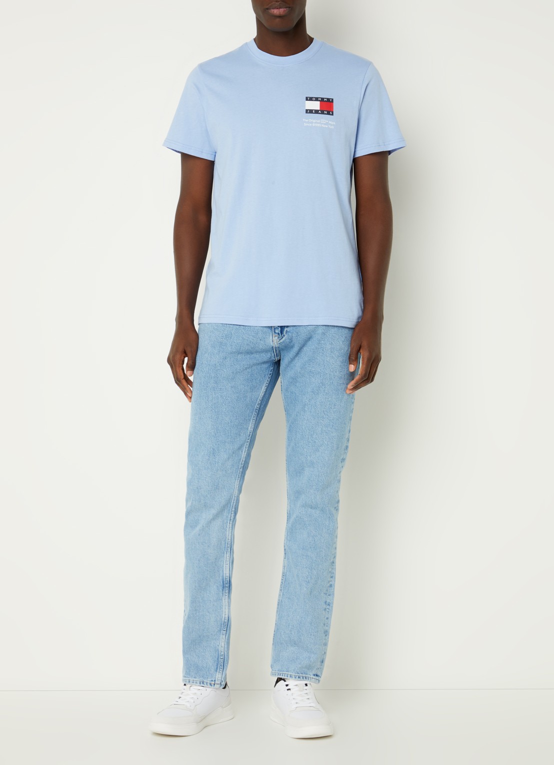 Tommy Hilfiger T-shirt met logoprint - voorkant 2 blauwgrijs