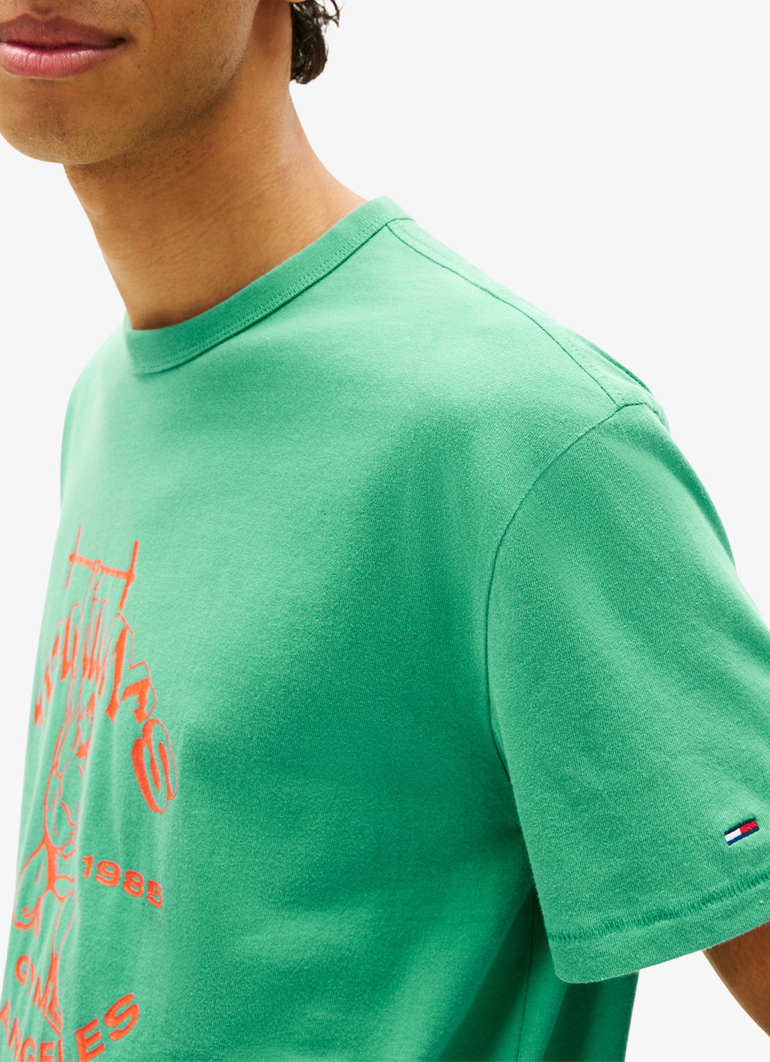 Tommy Hilfiger T-shirt met logoprint - detail 4 groen