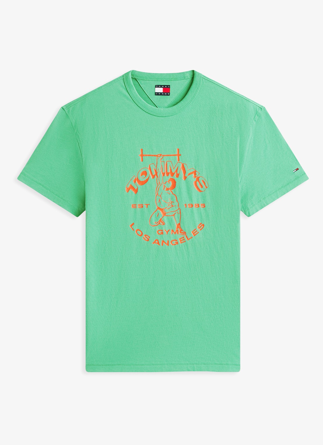 Tommy Hilfiger T-shirt met logoprint - voorkant groen