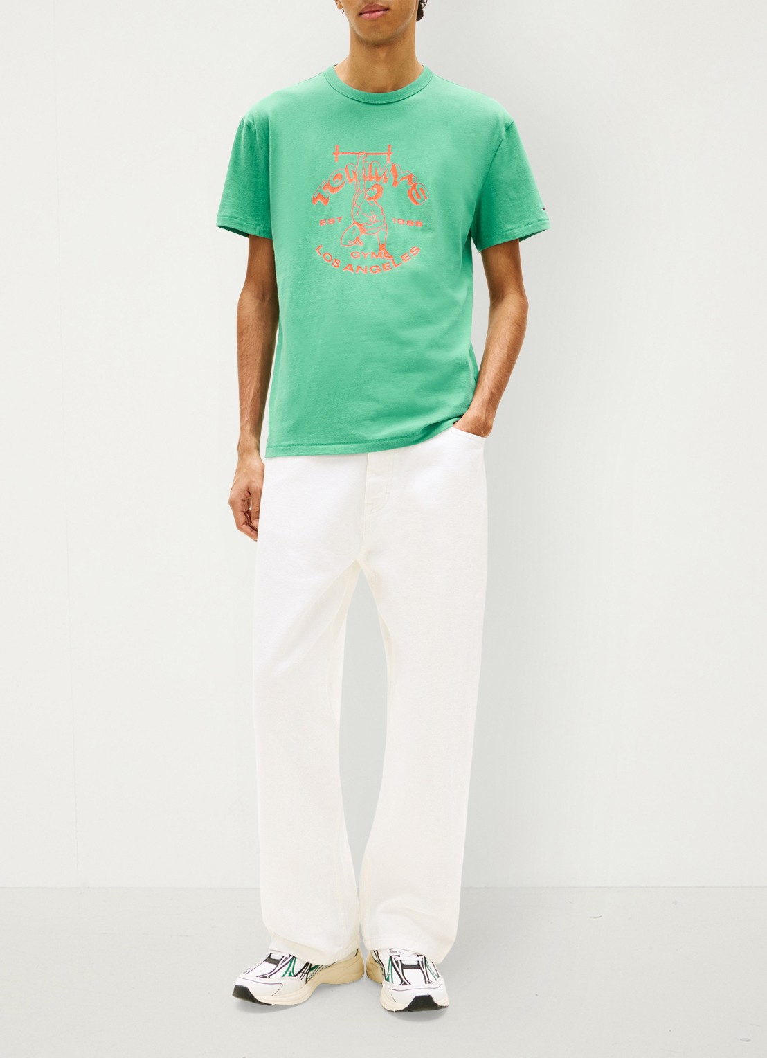 Tommy Hilfiger T-shirt met logoprint - voorkant 2 groen